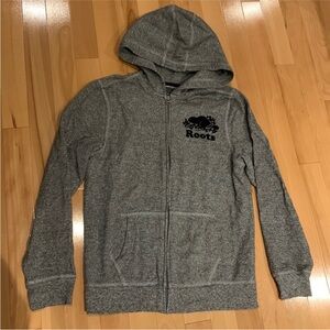 EUC Boys/Unisex Roots Salt & Pepper Speckled Full Zip Hoodie - size XXL (13/14)